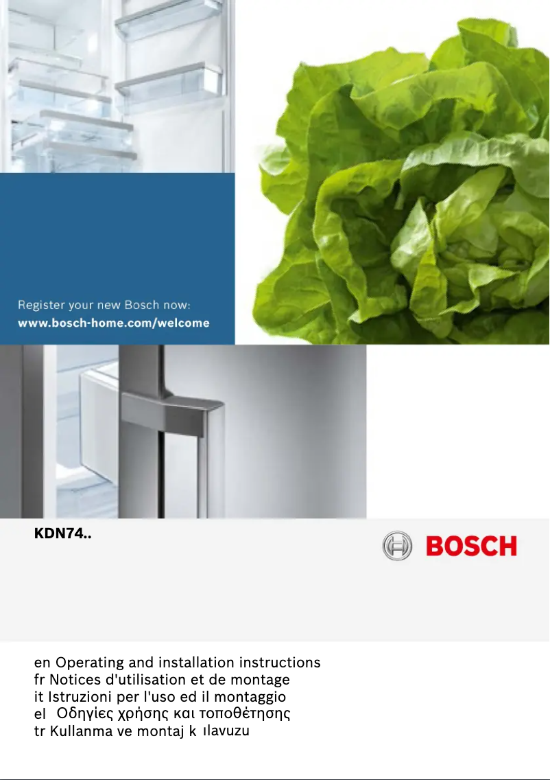 Page n°1 - Manuel utilisateur Bosch KDN74AF20N
