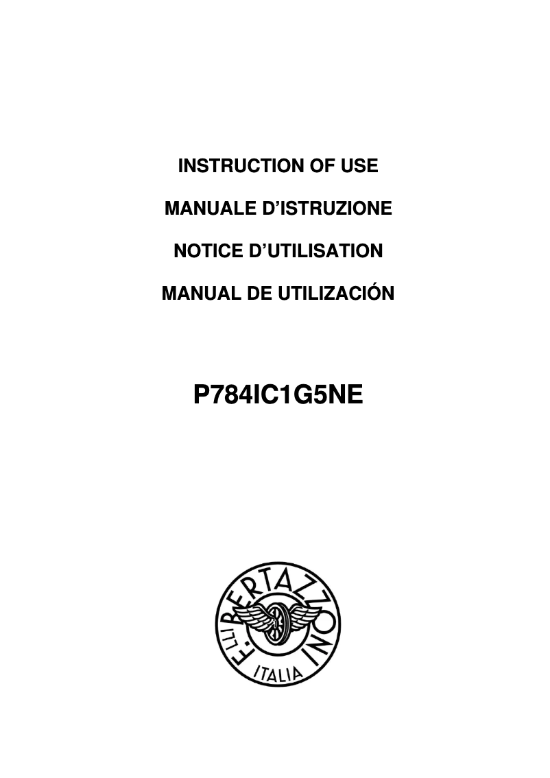 Image de la première page du manuel de l'appareil P784IC1G5NE