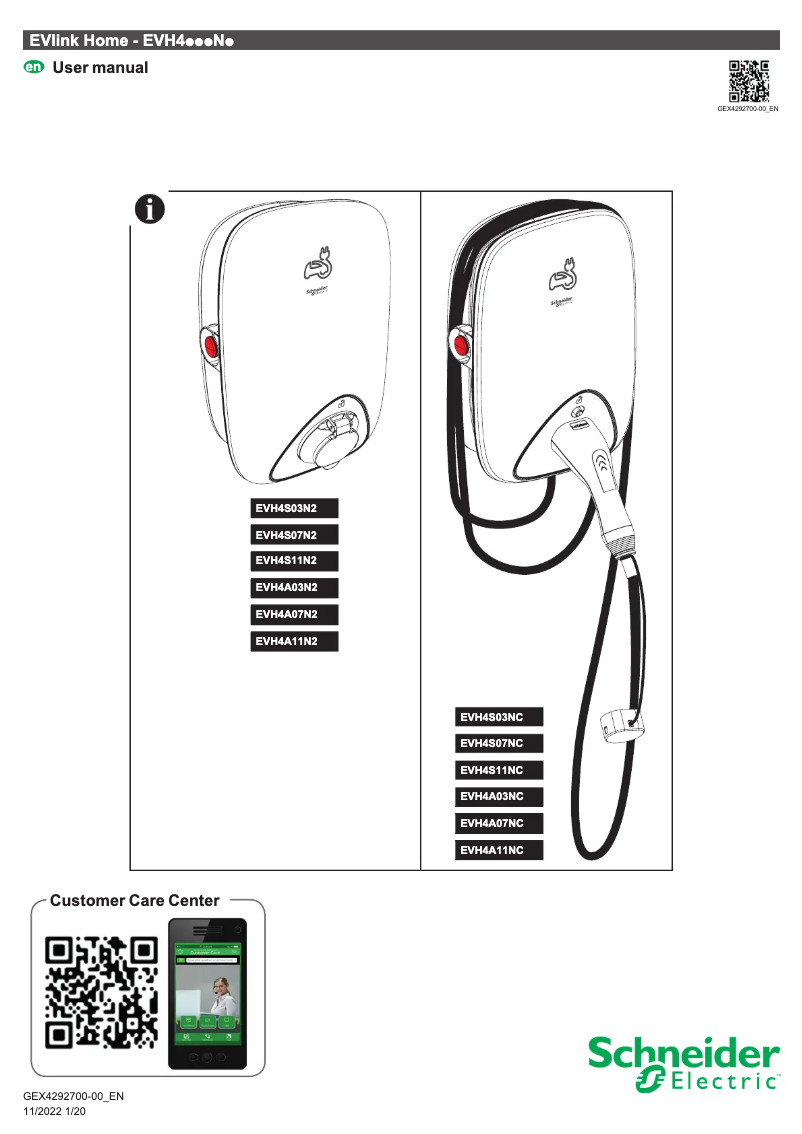 Page n°1 - Manuel utilisateur Schneider EVH4S03N2