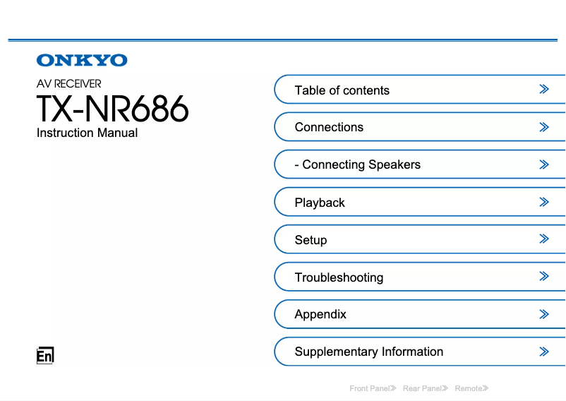 Page 1 de la notice Manuel utilisateur Onkyo TX-NR686