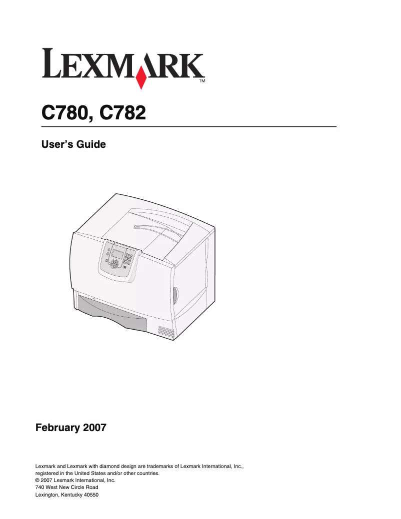 Page 1 de la notice Manuel utilisateur Lexmark C780