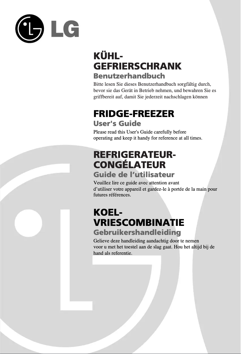 Page 1 de la notice Manuel utilisateur LG GR-B459BNGZ