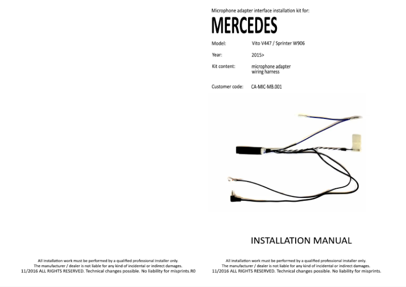 Page n°1 - Manuel utilisateur Pioneer CA-MIC-MB.001