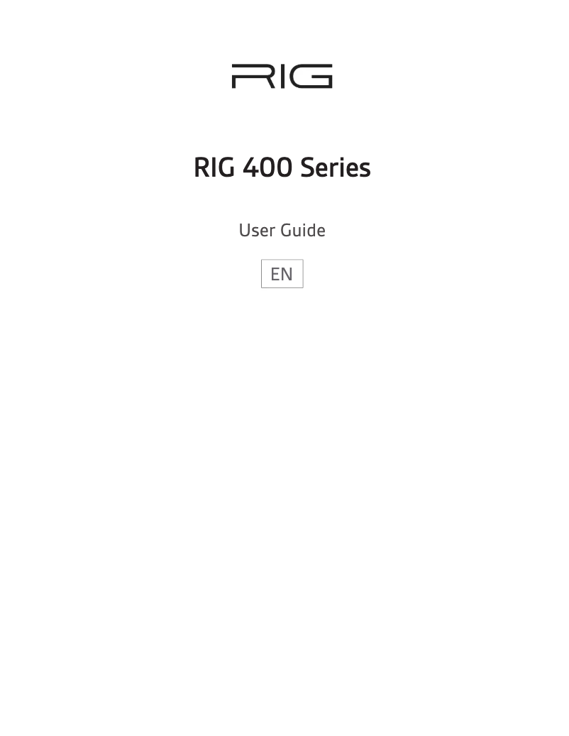 Page 1 de la notice Manuel utilisateur NACON RIG 400HX