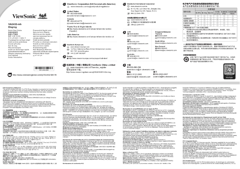 Page n°1 - Guide de démarrage rapide Viewsonic VA2432-mh