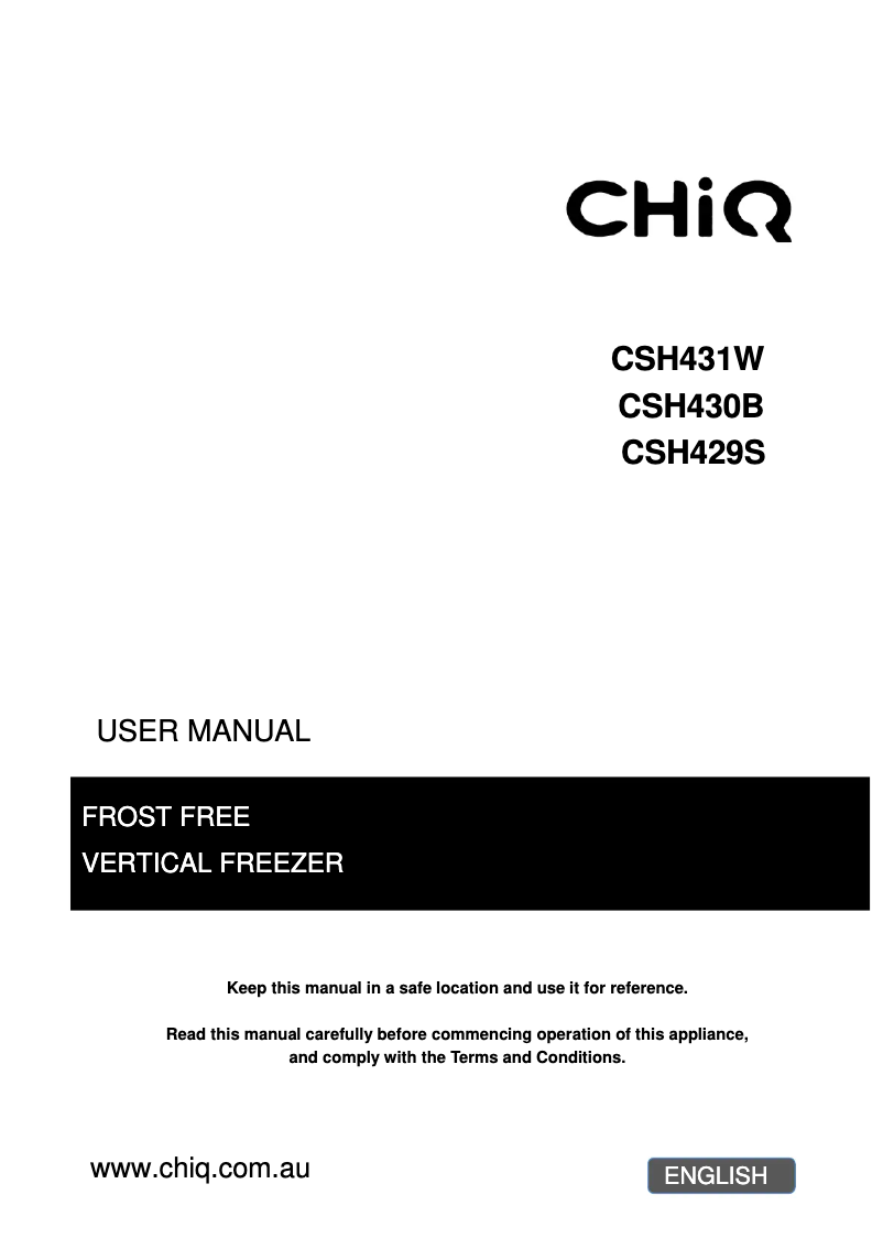 Page 1 de la notice Manuel utilisateur CHiQ CSH431W
