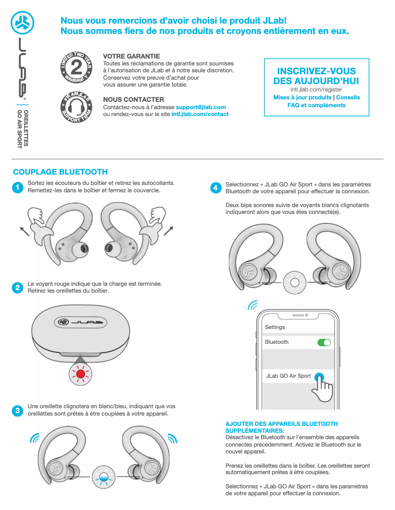Image de la première page du manuel de l'appareil GO Air Sport