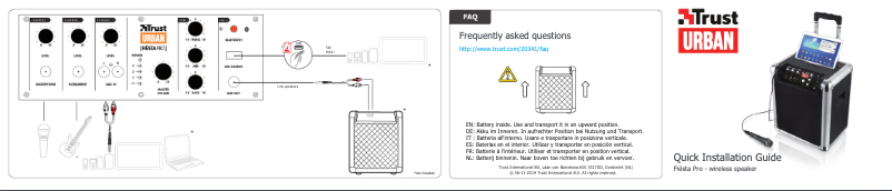 Page 1 de la notice Manuel utilisateur Trust Fiësta Pro