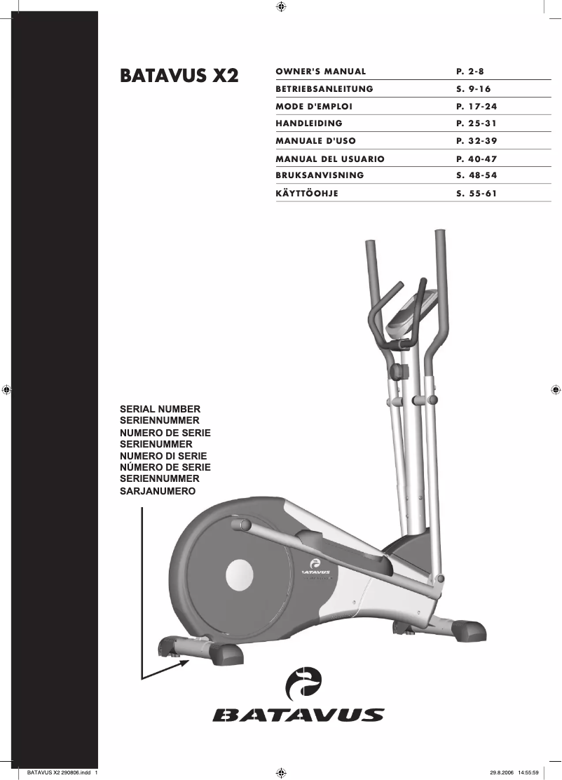 Page n°1 - Manuel utilisateur Batavus X2