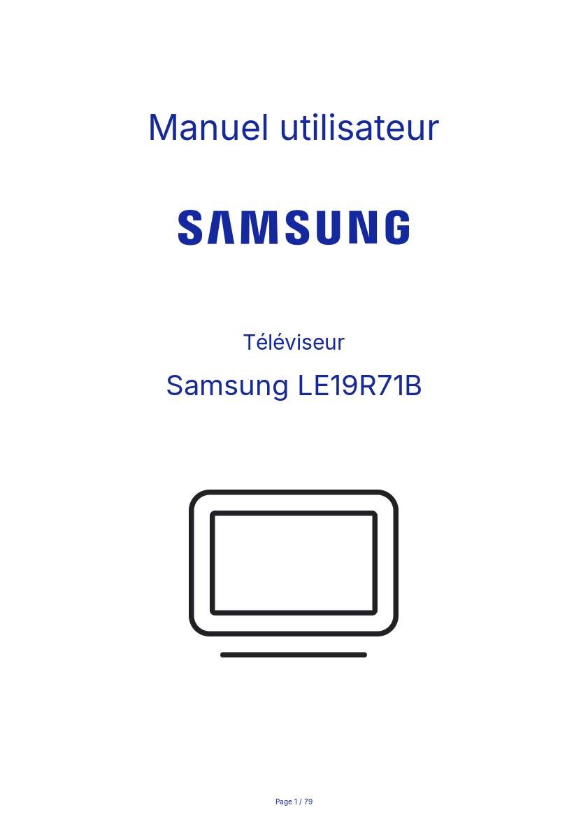 Image de la première page du manuel de l'appareil LE19R71B