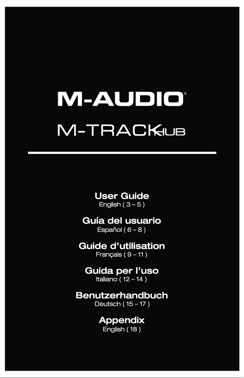 Page n°1 - Manuel utilisateur M-Audio M-Track Hub
