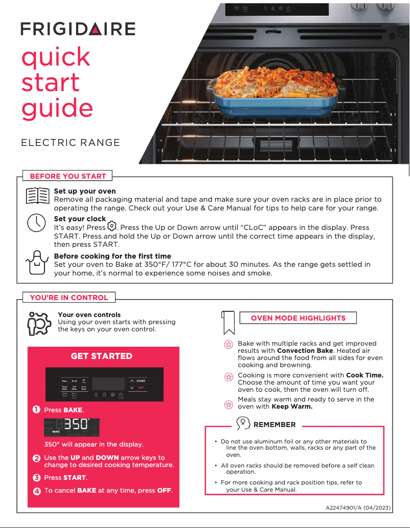 Image de la première page du manuel de l'appareil FCRE3083AS