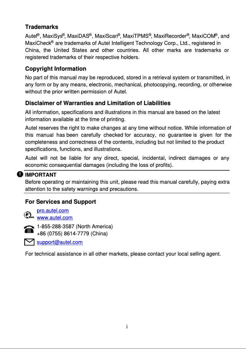 Image de la première page du manuel de l'appareil MaxiCheck MX808S