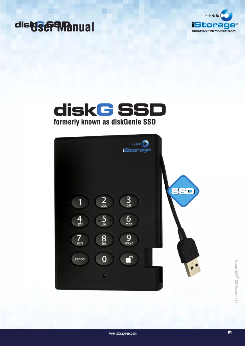 Image de la première page du manuel de l'appareil diskG SSD AES 256-bit