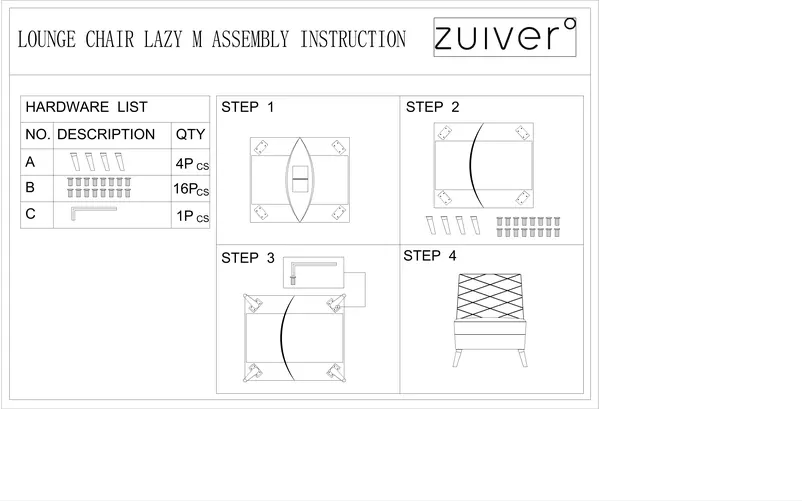 Page 1 de la notice Manuel utilisateur Zuiver Lazy M