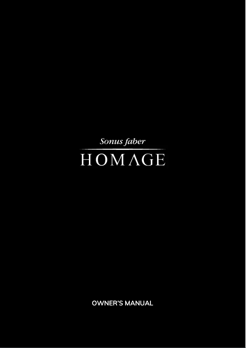 Page 1 de la notice Manuel utilisateur Sonus Faber Homage