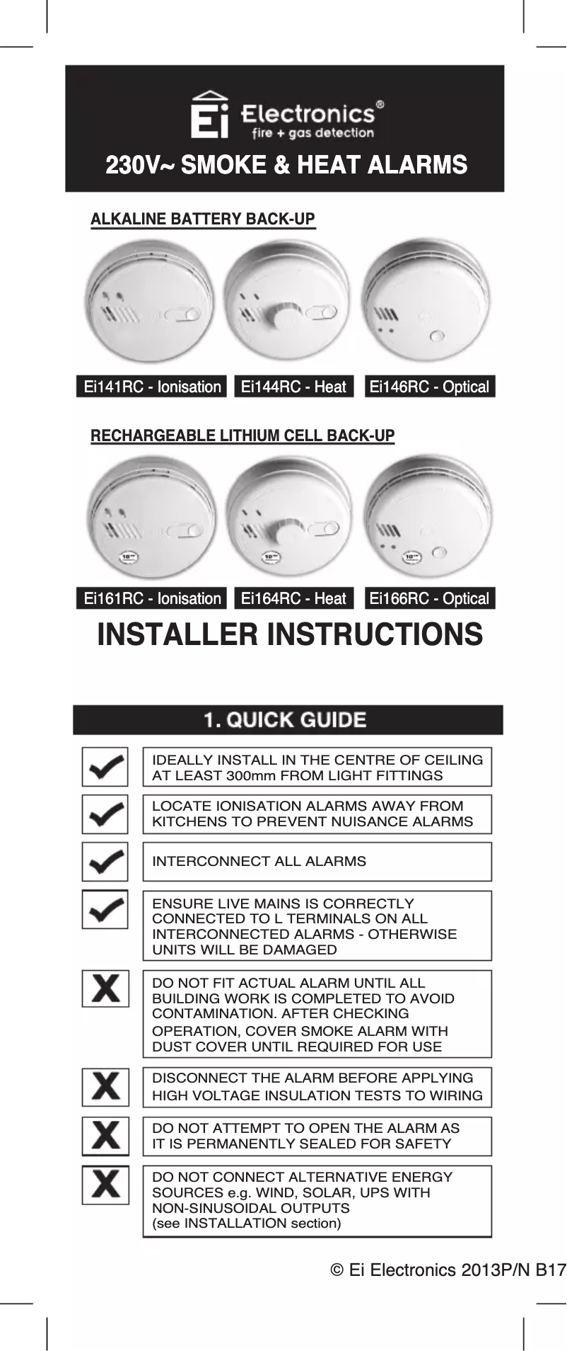 Página 1 del manual Manual de usuario Ei Electronics Ei141RC