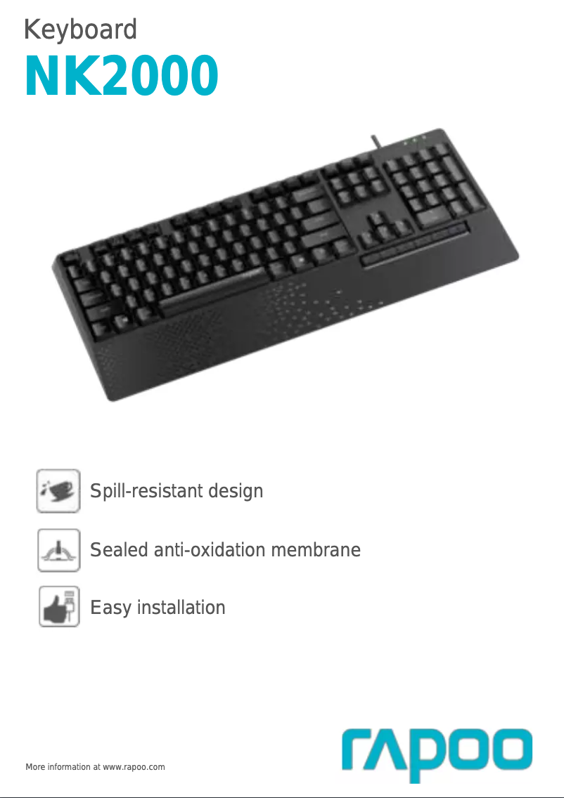 Page 1 de la notice Manuel utilisateur Rapoo NK2000