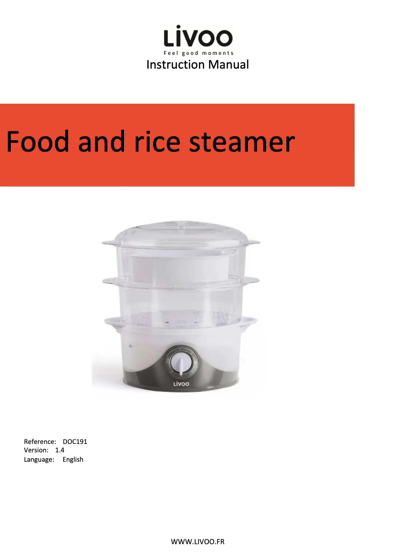 Page 1 de la notice Manuel utilisateur Livoo DOC191