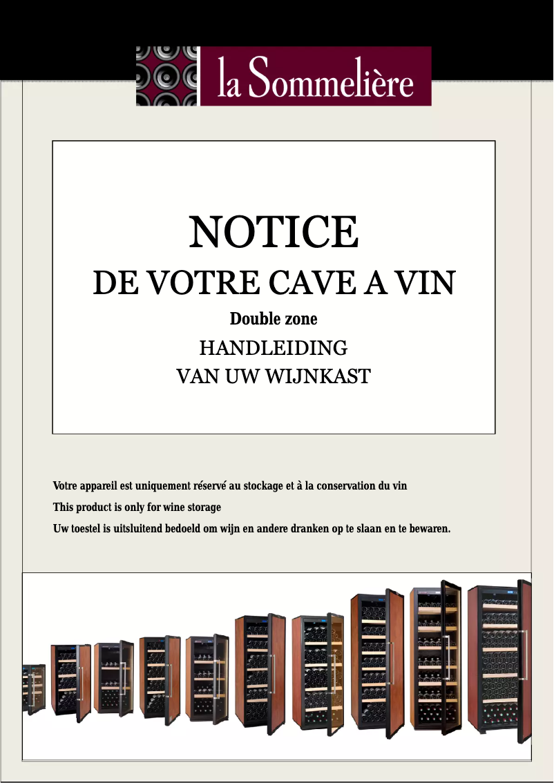 Page 1 de la notice Manuel utilisateur La Sommelière TRV240-2Z