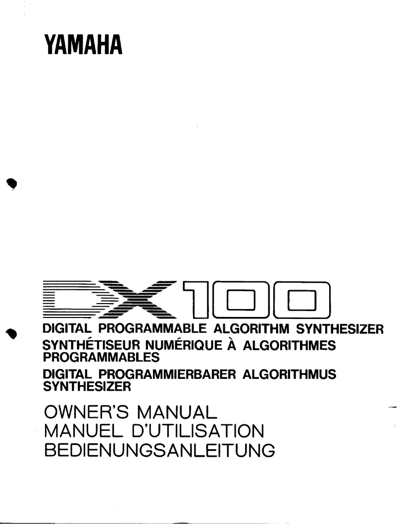 Imagen de la primera página del manual del dispositivo DX100