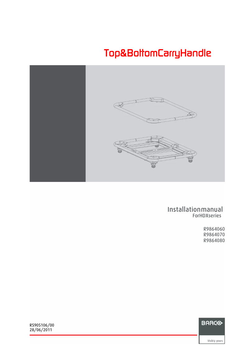 Page 1 de la notice Manuel utilisateur Barco R9864070