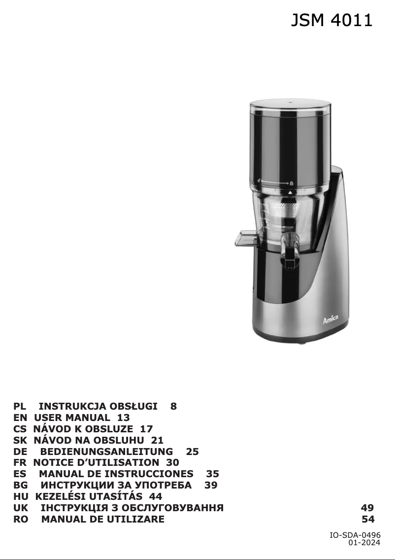 Image de la première page du manuel de l'appareil JSM4011