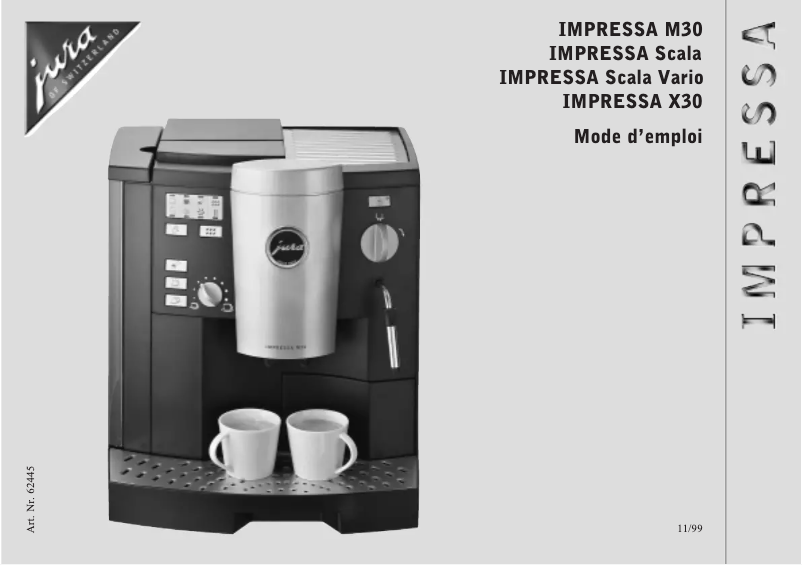 Page 1 de la notice Manuel utilisateur Jura IMPRESSA X30