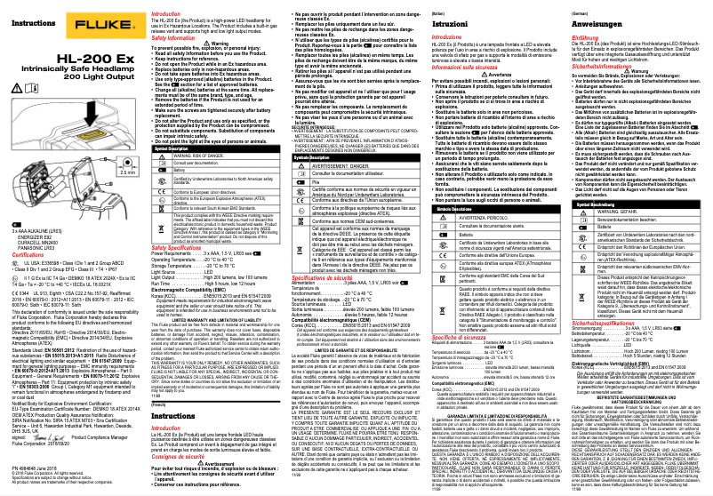 Image de la première page du manuel de l'appareil HL-200 EX