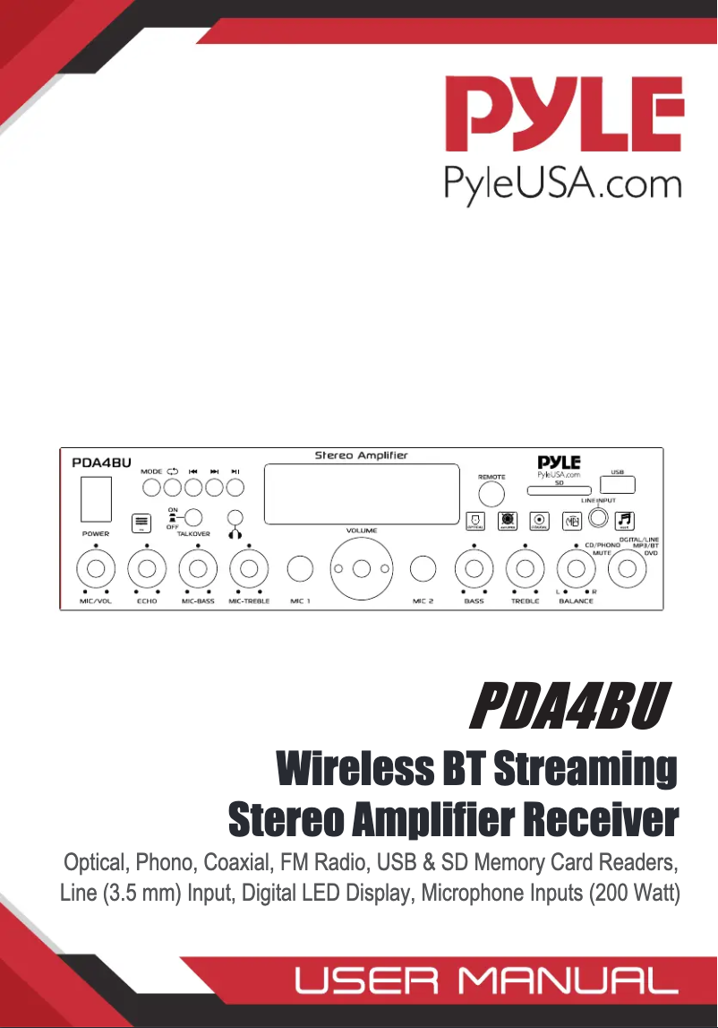 Image de la première page du manuel de l'appareil PDA4BU