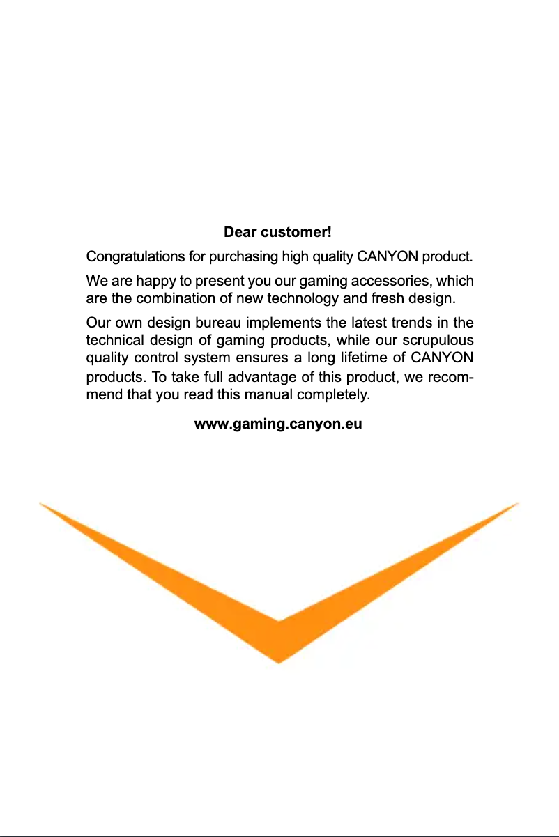 Page 1 de la notice Manuel utilisateur Canyon Sulaco GM-4