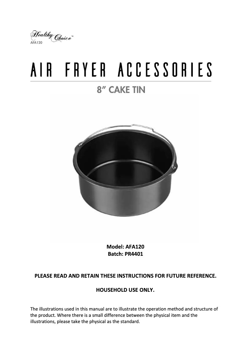 Page 1 de la notice Manuel utilisateur Healthy Choice AFA160