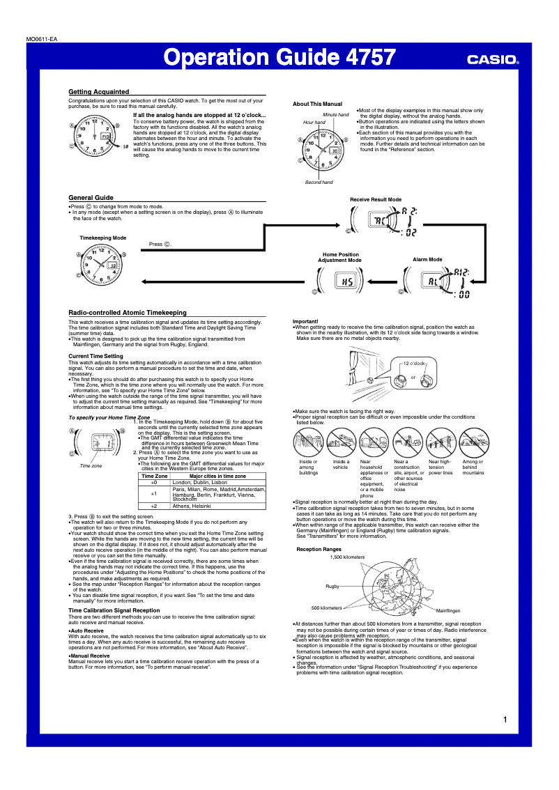Page n°1 - Manuel utilisateur Casio 4757