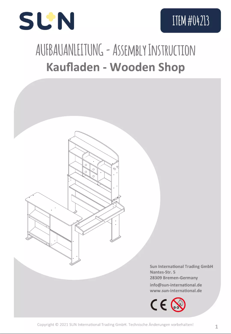 Page 1 de la notice Manuel utilisateur Sun 04213