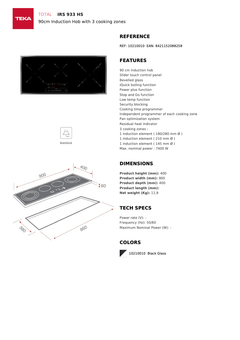 Image de la première page du manuel de l'appareil IRS 933 HS