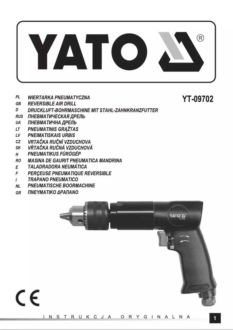 Page 1 de la notice Manuel utilisateur Yato YT-09702