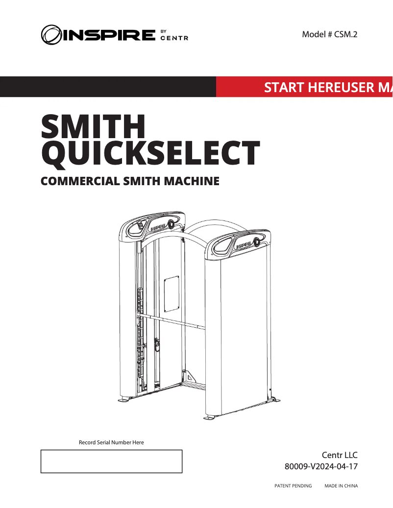 Imagen de la primera página del manual del dispositivo Smith QuickSelect