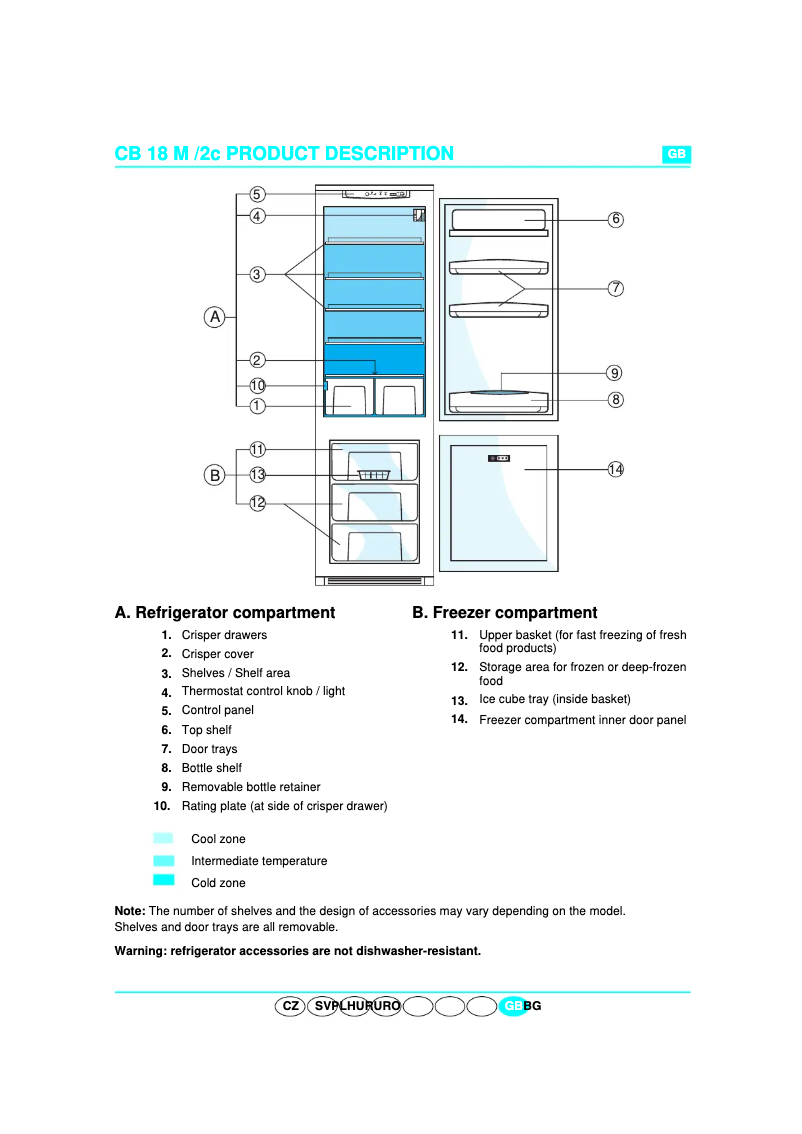 Page 1 de la notice Manuel utilisateur Whirlpool ART 478 R