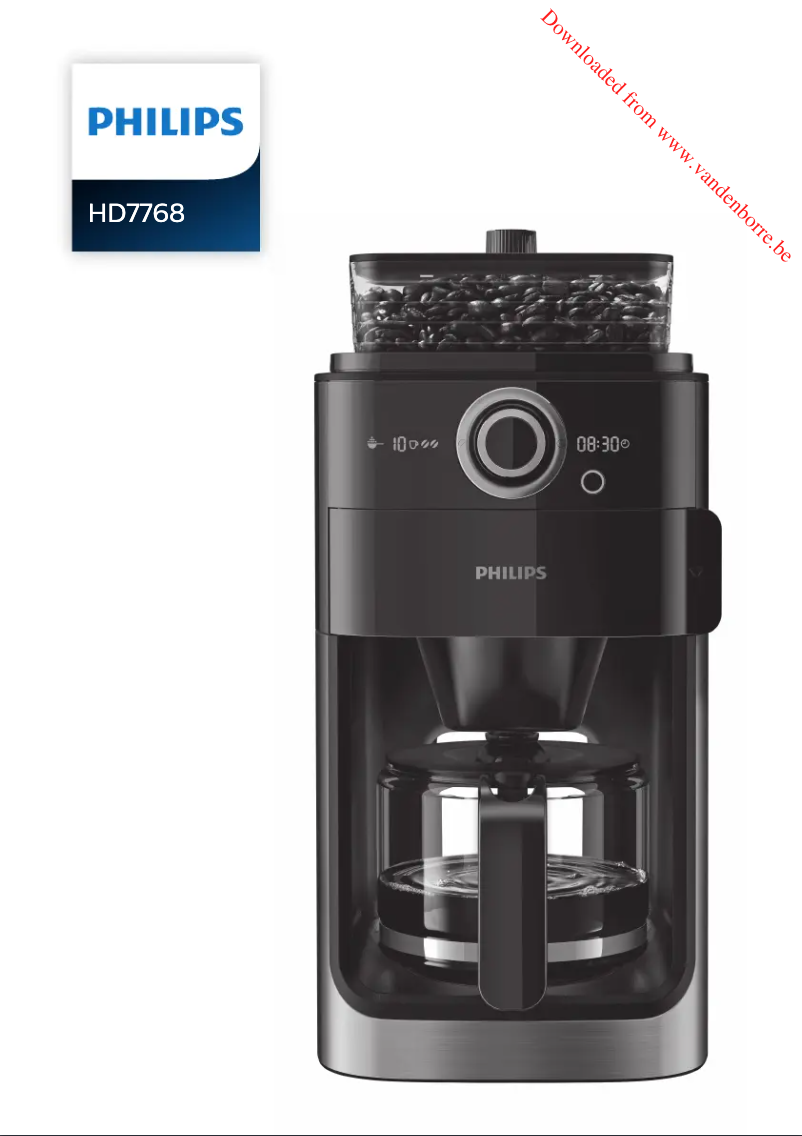 Page 1 de la notice Manuel utilisateur Philips Grind & Brew HD7768