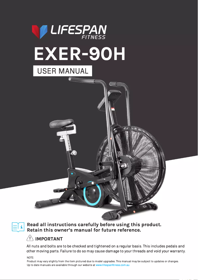 Página 1 del manual Manual de usuario LifeSpan EXER-90H