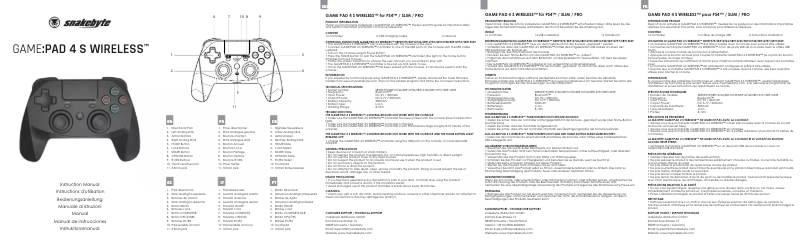 Page 1 de la notice Manuel utilisateur Snakebyte GAME:PAD 4 S WIRELESS