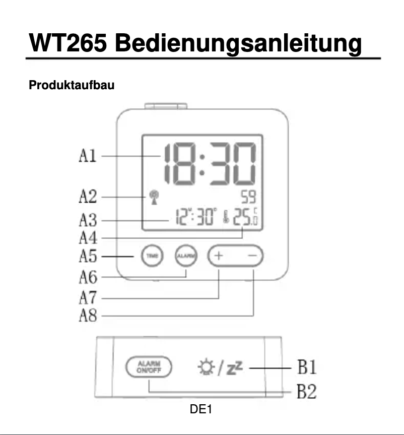 Page n°1 - Manuel utilisateur Techno Line WT 265
