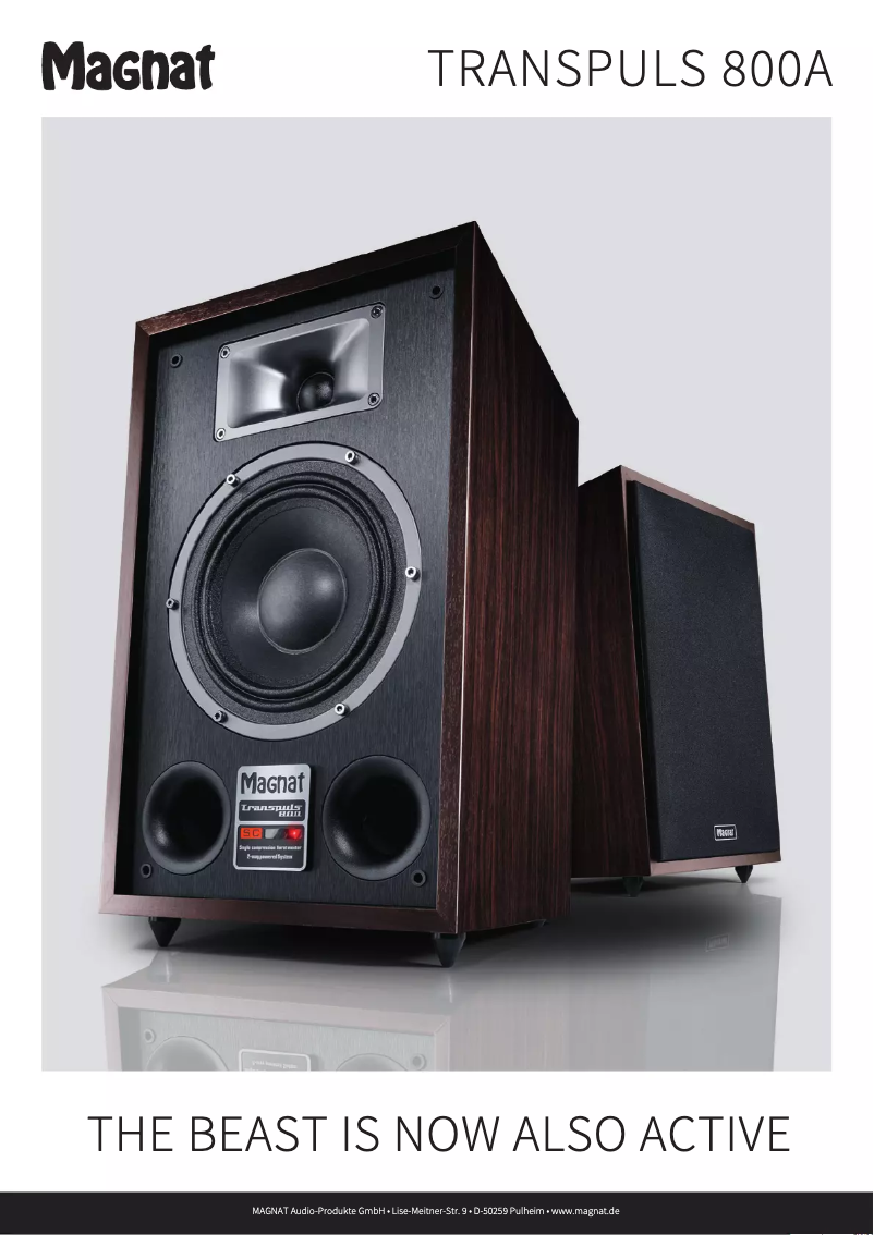 Page 1 de la notice Fiche technique Magnat Transpuls 800A
