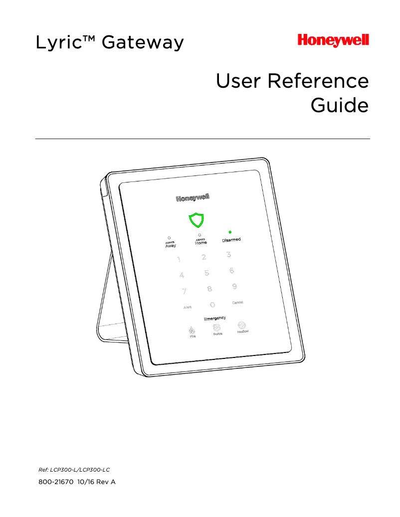 Page n°1 - Manuel utilisateur Honeywell Lyric LCP300-L