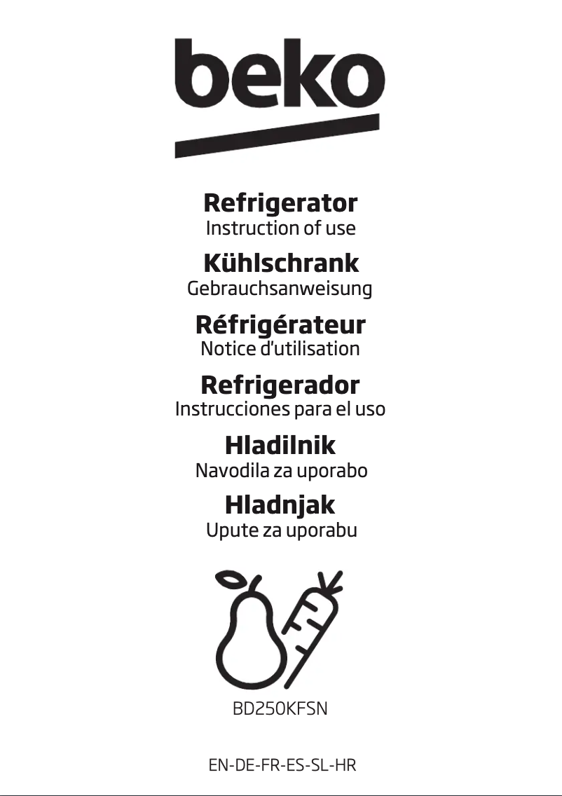 Page 1 de la notice Manuel utilisateur Beko 7521620011