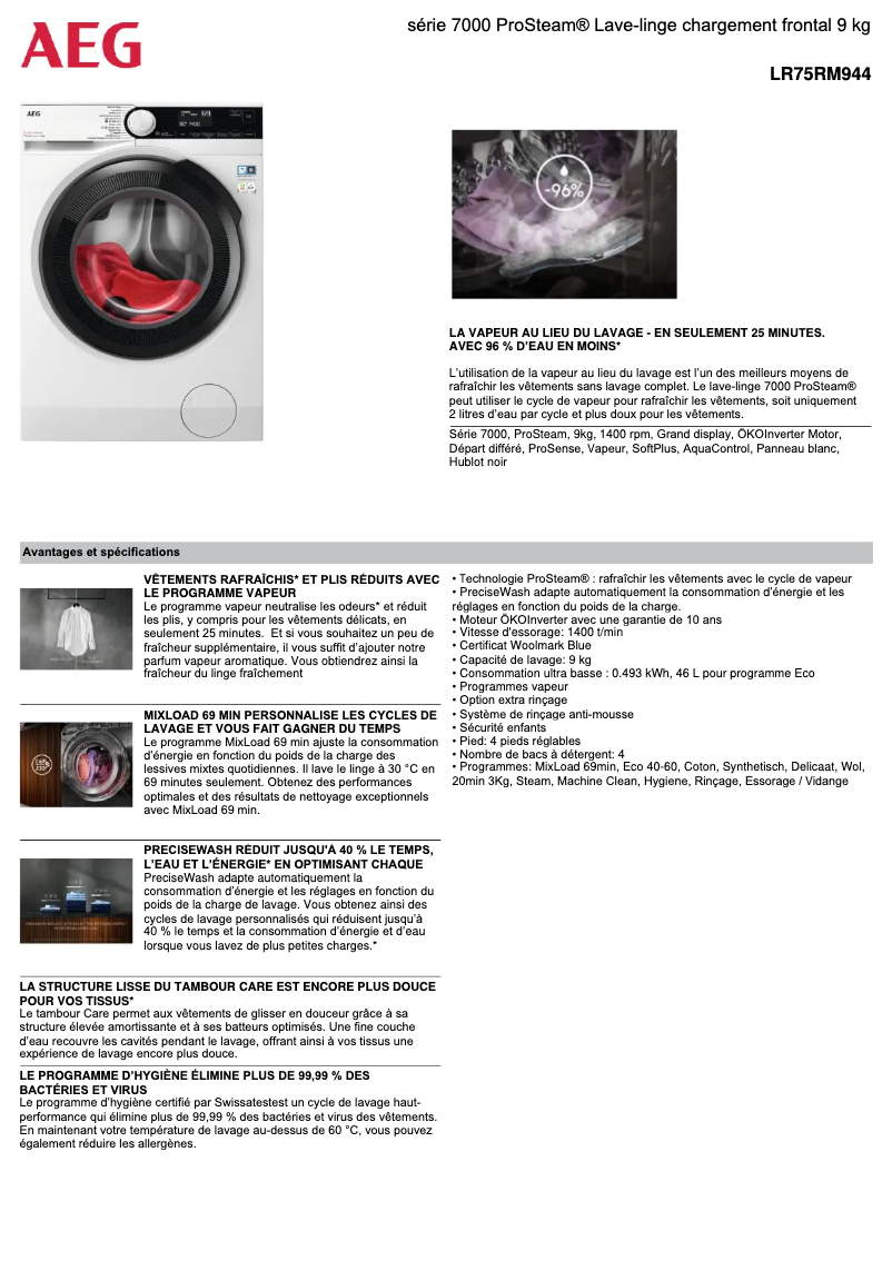 Image de la première page du manuel de l'appareil LR75RM944