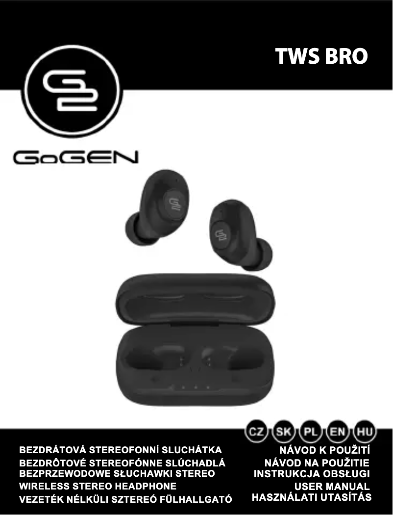 Page 1 de la notice Manuel utilisateur GoGen TWS  BRO