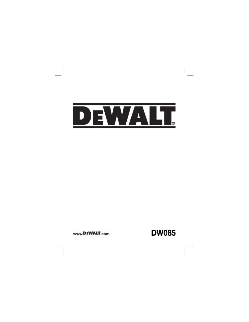 Página 1 del manual Manual de usuario DeWalt DW085