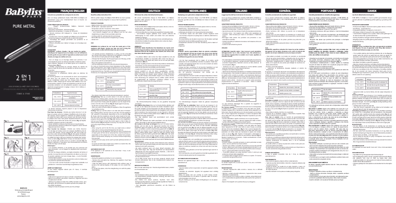 Page 1 de la notice Manuel utilisateur BaByliss 2 in 1 P1202E
