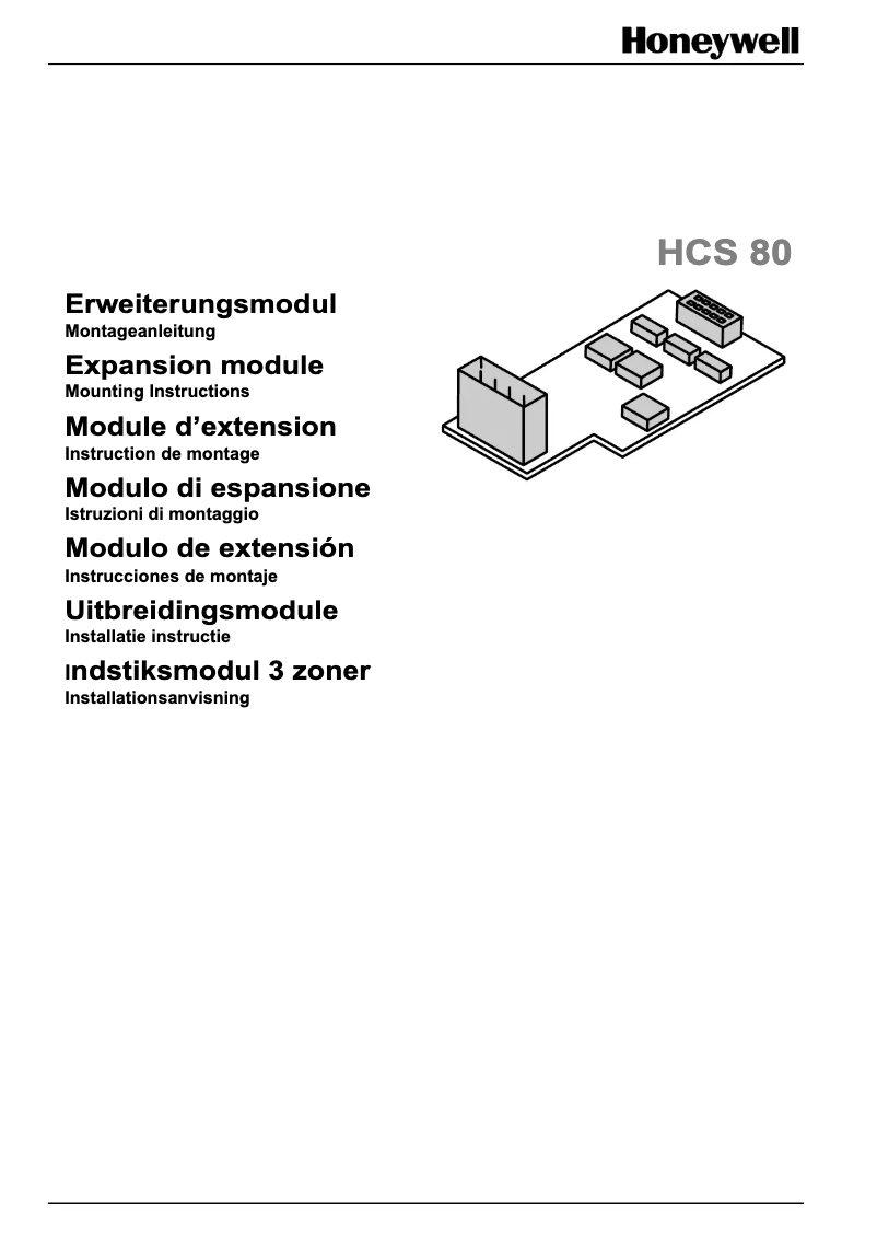 Page 1 de la notice Manuel utilisateur Honeywell HCS80